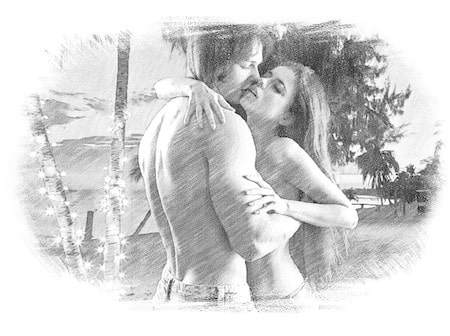 Passionate couple get ready for sex on the beach tonight in Antigua and Barbuda